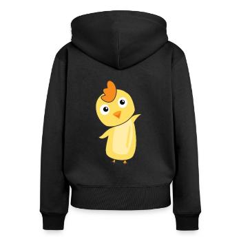 Küken Baby Huhn süße Tiere für Kinder Hühnchen - Frauen Premium Bio Zip Hoodie - Schwarz - Hinten - Julia (174cm)