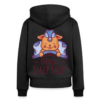 Chemise de sommeil officielle pour chat pour les fans de chats - Sweat à capuche zippé Premium bio Femme - noir - Dos - Julia (174cm)