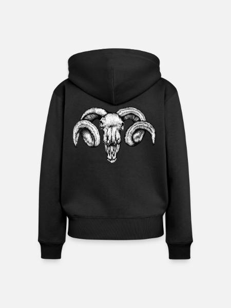 Widder - Frauen Premium Bio Zip Hoodie - Schwarz