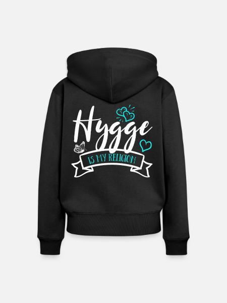 Hygge is mijn religie - Vrouwen Premium Bio ziphoodie - zwart