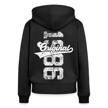 40. GEBURTSTAG ORIGINAL 1986 - Frauen Premium Bio Zip Hoodie - Schwarz - Hinten - Julia (174cm)