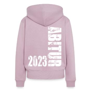 Abitur 2023 - Frauen Premium Bio Zip Hoodie - Altrosa - Hinten - Julia (174cm)