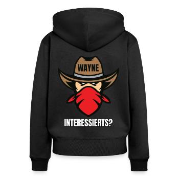 Wayne Interessierts - Frauen Premium Bio Zip Hoodie - Schwarz - Hinten - Julia (174cm)