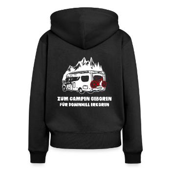 Camping Camper Downhill MTB Mountain Bike - Women's Premium Organic Zip Hoodie - black - Back - Julia (174cm)