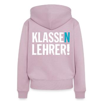 Abschied Geschenk für Klassenlehrer mit dem Klasse - Frauen Premium Bio Zip Hoodie - Altrosa - Hinten - Julia (174cm)