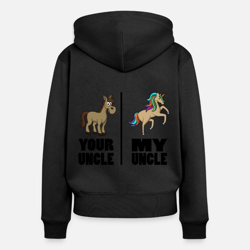 Nièce Neveu De l’Oncle Parrain Ton Oncle Mon - Sweat à capuche zippé Premium bio Femme - noir