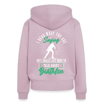 But I Really Just Want To Talk About Biathlon Ski - Frauen Premium Bio Zip Hoodie - Altrosa - Hinten - Julia (174cm)