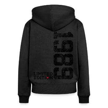 37TH BIRTHDAY 37 YEARS LIMITED EDITION 1989 - Women's Premium Organic Zip Hoodie - black - Back - Julia (174cm)