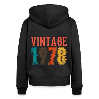 Geburtstag Papa Vintage 1978 - Frauen Premium Bio Zip Hoodie - Schwarz - Hinten - Julia (174cm)