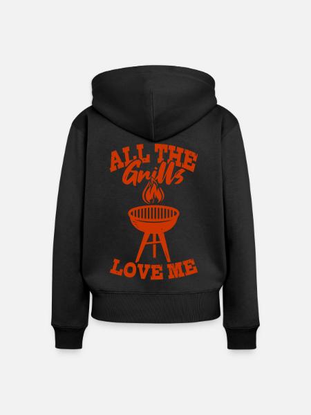 BBQ Grill KOHLE GRILLER - Frauen Premium Bio Zip Hoodie - Schwarz
