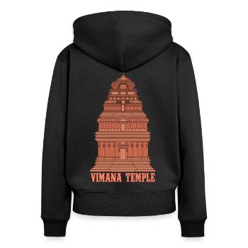 Ancient Astronaut Theory Vimana Temple - Women's Premium Organic Zip Hoodie - black - Back - Julia (174cm)