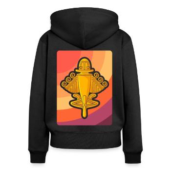 Ancient Astronaut Theory Quimbaya Airplane - Women's Premium Organic Zip Hoodie - black - Back - Julia (174cm)