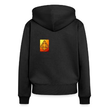 Ancient Astronaut Theory Quimbaya Airplane - Women's Premium Organic Zip Hoodie - black - Back - Julia (174cm)