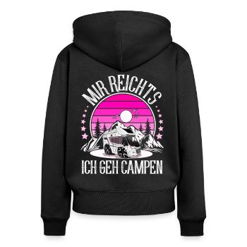 Camping Camper Campen - Frauen Premium Bio Zip Hoodie - Schwarz - Hinten - Julia (174cm)