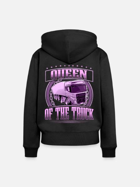 LKW Fahrerin - Frauen Premium Bio Zip Hoodie - Schwarz