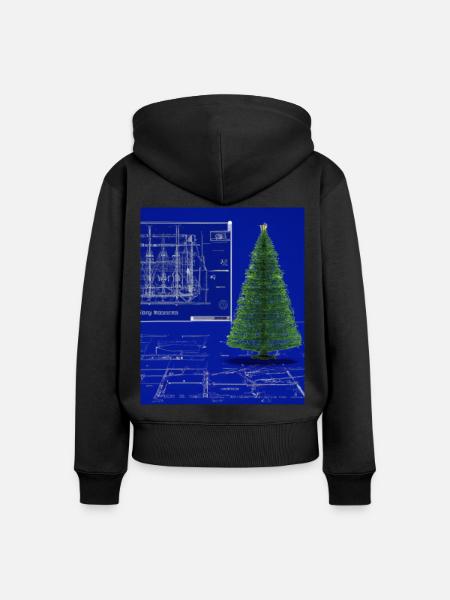 Weihnachten Weihnachtsbaum Schematic Blaupause - Frauen Premium Bio Zip Hoodie - Schwarz