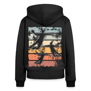 Handball Handball Joueur de handball féminin - Sweat à capuche zippé Premium bio Femme - noir - Dos - Julia (174cm)