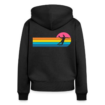 Handball Handball Joueur de handball féminin - Sweat à capuche zippé Premium bio Femme - noir - Dos - Julia (174cm)