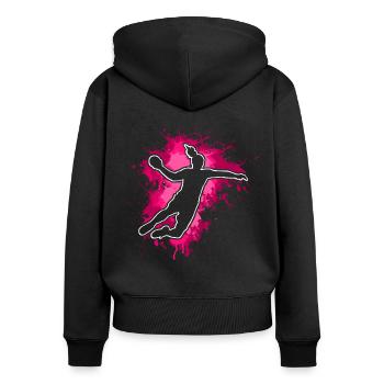 Handball Handball Joueur de handball féminin - Sweat à capuche zippé Premium bio Femme - noir - Dos - Julia (174cm)