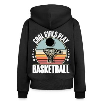 Basketball féminin Basketball féminin - Sweat à capuche zippé Premium bio Femme - noir - Dos - Julia (174cm)