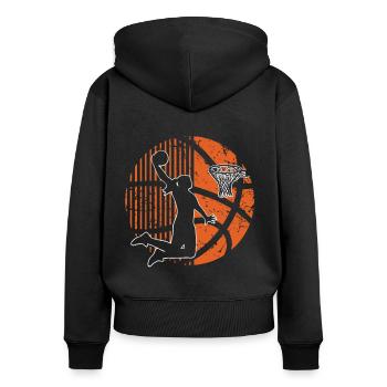 Basketball féminin Basketball féminin - Sweat à capuche zippé Premium bio Femme - noir - Dos - Julia (174cm)