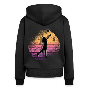 Volleyball - Women's Premium Organic Zip Hoodie - black - Back - Julia (174cm)