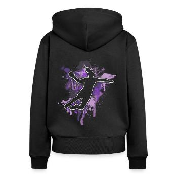 Handball Handball Joueur de handball féminin - Sweat à capuche zippé Premium bio Femme - noir - Dos - Julia (174cm)