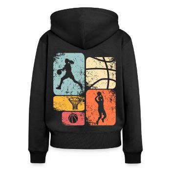 Basketball féminin Basketball féminin - Sweat à capuche zippé Premium bio Femme - noir - Dos - Julia (174cm)