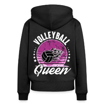Volleyball - Women's Premium Organic Zip Hoodie - black - Back - Julia (174cm)