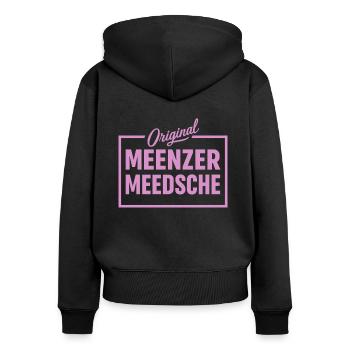Meenzer Meedsche Rheinhessen Mainz - Sweat à capuche zippé Premium bio Femme - noir - Dos - Julia (174cm)