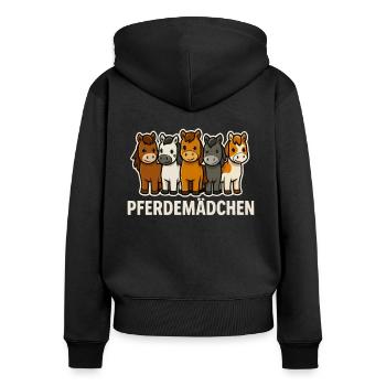 Fille de cheval Amoureux des chevaux - Sweat à capuche zippé Premium bio Femme - noir - Dos - Julia (174cm)