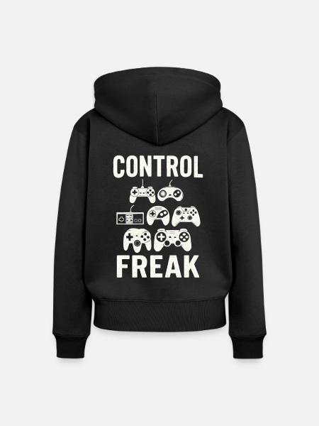 Controller Zocken Gaming Freak - Frauen Premium Bio Zip Hoodie - Schwarz