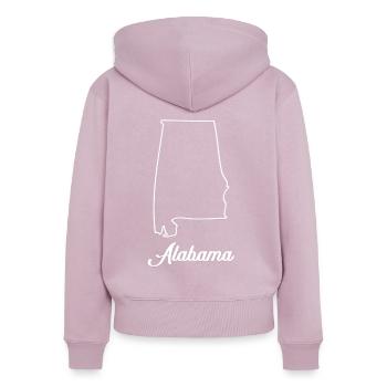 Carte de l'Alabama - Sweat à capuche zippé Premium bio Femme - rose poudré - Dos - Julia (174cm)