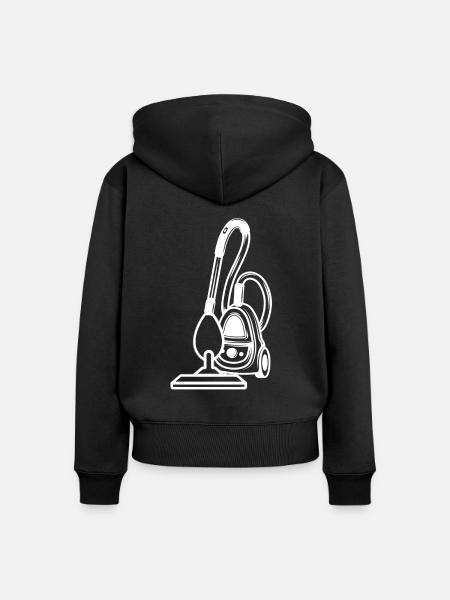 Staubsauger - Frauen Premium Bio Zip Hoodie - Schwarz