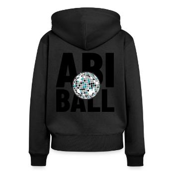 Abiball Shirt mit Discokugel - Frauen Premium Bio Zip Hoodie - Schwarz - Hinten - Julia (174cm)
