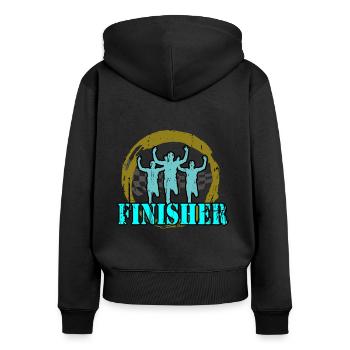 Jogger - Finisher - Women's Premium Organic Zip Hoodie - black - Back - Julia (174cm)