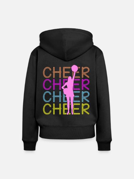 Cheerleading - Cheer Cheer Cheer - Frauen Premium Bio Zip Hoodie - Schwarz
