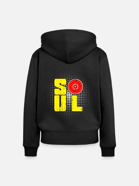 Soul - Frauen Premium Bio Zip Hoodie - Schwarz