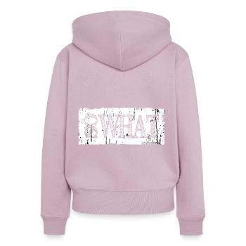 So what - Women's Premium Organic Zip Hoodie - dusky pink - Back - Julia (174cm)