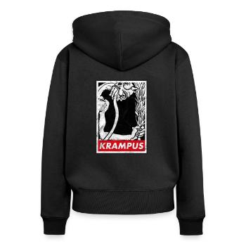 Krampus Occult Germanic Christmas Demon Horror - Women's Premium Organic Zip Hoodie - black - Back - Julia (174cm)