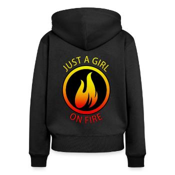 Just a Girl on Fire Passion Sport - Sweat à capuche zippé Premium bio Femme - noir - Dos - Julia (174cm)