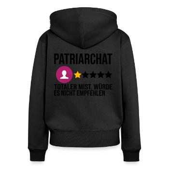 Feministin Feminismus Emanzipation Geschenk - Frauen Premium Bio Zip Hoodie - Schwarz - Hinten - Julia (174cm)
