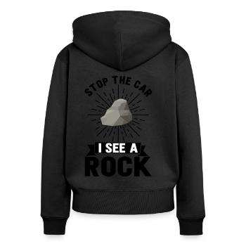 Geology Geologist Stones Stone Collectors - Women's Premium Organic Zip Hoodie - black - Back - Julia (174cm)