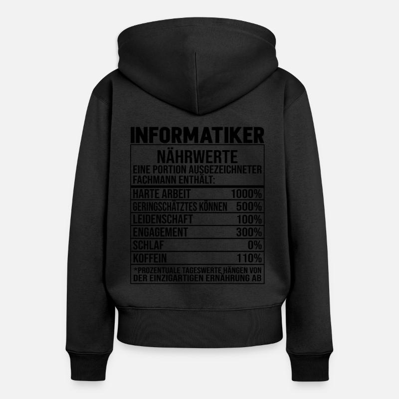 Programmierer Informatiker Informatik - Frauen Premium Bio Zip Hoodie - Schwarz