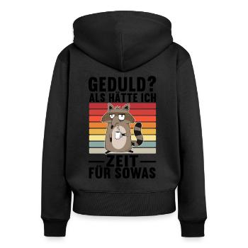 Kaffee Kaffeetrinker Arbeit Büro Geschenk - Frauen Premium Bio Zip Hoodie - Schwarz - Hinten - Julia (174cm)