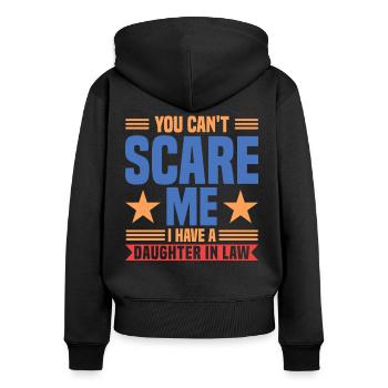 Schwiegermutter Familie - Frauen Premium Bio Zip Hoodie - Schwarz - Hinten - Julia (174cm)