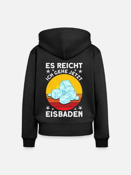 Eisbader Eisbaden Kaltduscher - Frauen Premium Bio Zip Hoodie - Schwarz