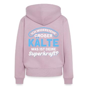 Kaltduscher Eisbader Eisbaden - Frauen Premium Bio Zip Hoodie - Altrosa - Hinten - Julia (174cm)