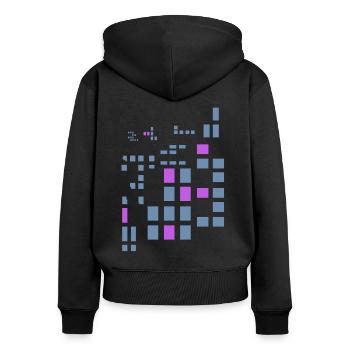 Pixel Pixelworld Pink Abstract City Style Logo - Women's Premium Organic Zip Hoodie - black - Back - Julia (174cm)