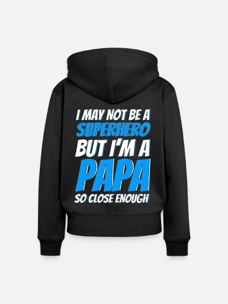 Superheld Vater Vati Papa - Frauen Premium Bio Zip Hoodie - Schwarz